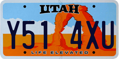 UT license plate Y514XU