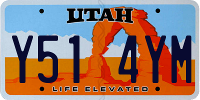UT license plate Y514YM