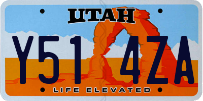 UT license plate Y514ZA