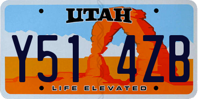 UT license plate Y514ZB
