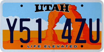 UT license plate Y514ZU