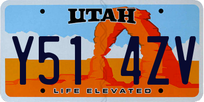 UT license plate Y514ZV