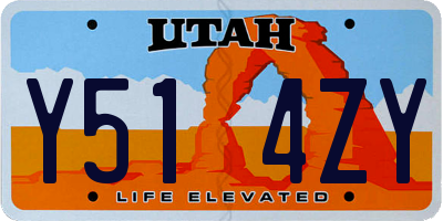 UT license plate Y514ZY