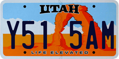 UT license plate Y515AM