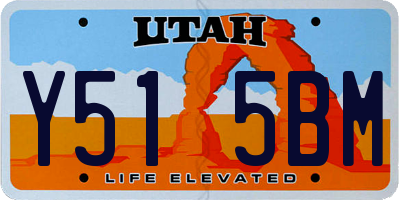 UT license plate Y515BM