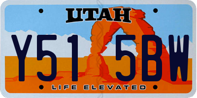 UT license plate Y515BW