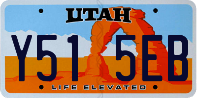 UT license plate Y515EB