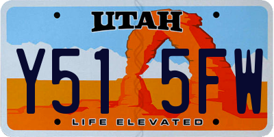 UT license plate Y515FW