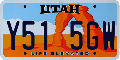 UT license plate Y515GW