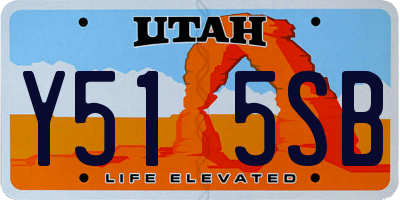 UT license plate Y515SB
