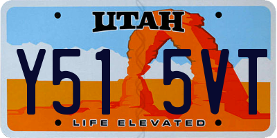 UT license plate Y515VT