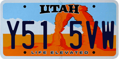 UT license plate Y515VW