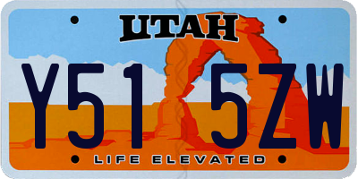 UT license plate Y515ZW