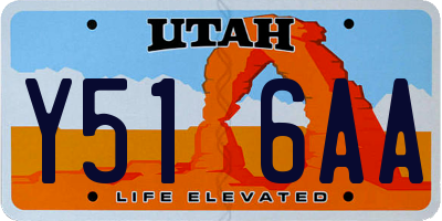 UT license plate Y516AA