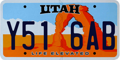 UT license plate Y516AB