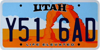 UT license plate Y516AD