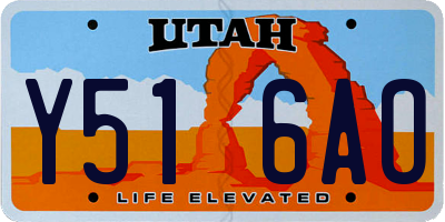UT license plate Y516AO