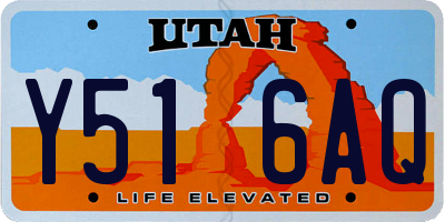 UT license plate Y516AQ