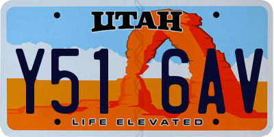 UT license plate Y516AV