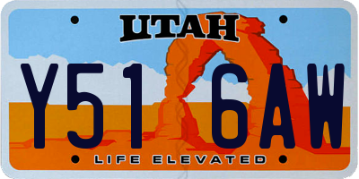 UT license plate Y516AW