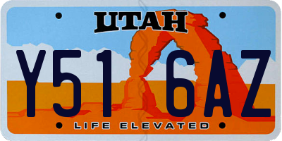 UT license plate Y516AZ