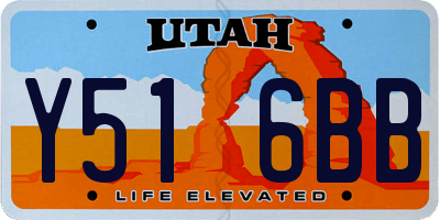 UT license plate Y516BB