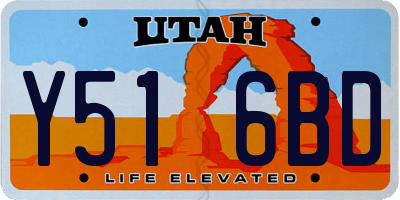 UT license plate Y516BD
