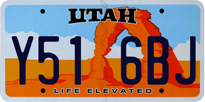 UT license plate Y516BJ