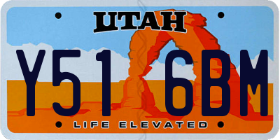 UT license plate Y516BM