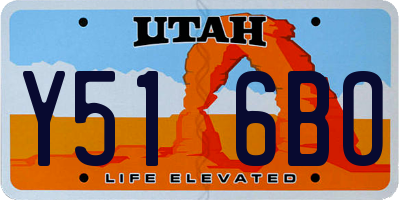 UT license plate Y516BO