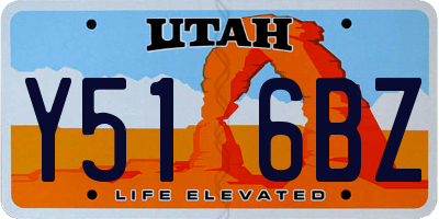 UT license plate Y516BZ