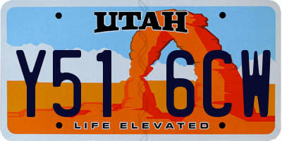 UT license plate Y516CW