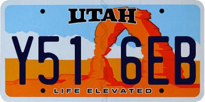 UT license plate Y516EB