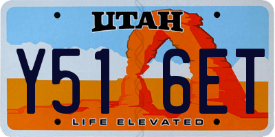 UT license plate Y516ET