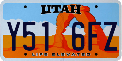 UT license plate Y516FZ
