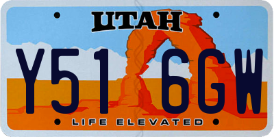 UT license plate Y516GW