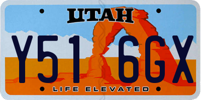 UT license plate Y516GX