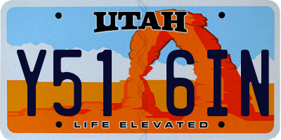 UT license plate Y516IN