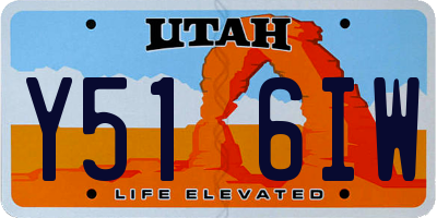UT license plate Y516IW