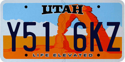 UT license plate Y516KZ