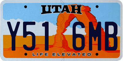 UT license plate Y516MB