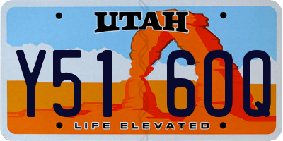 UT license plate Y516OQ