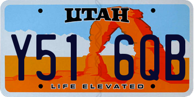 UT license plate Y516QB