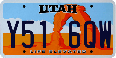 UT license plate Y516QW