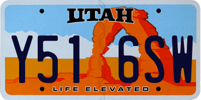 UT license plate Y516SW