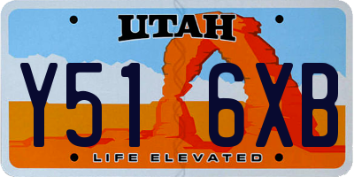 UT license plate Y516XB