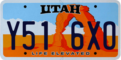 UT license plate Y516XO