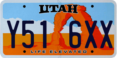 UT license plate Y516XX