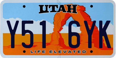 UT license plate Y516YK