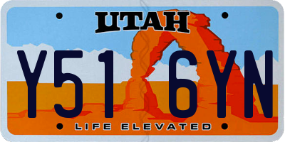 UT license plate Y516YN